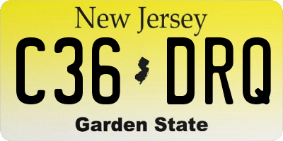 NJ license plate C36DRQ