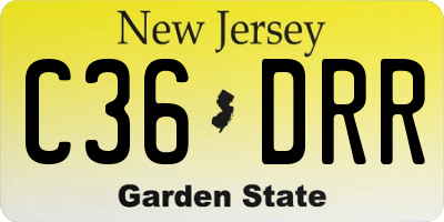 NJ license plate C36DRR