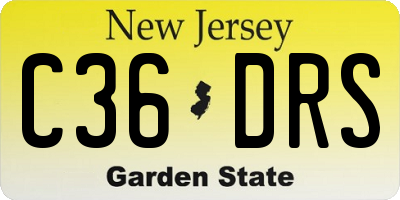 NJ license plate C36DRS