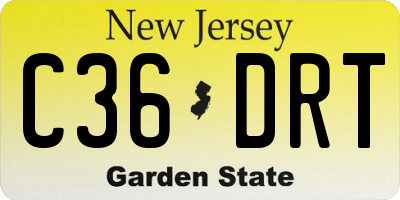 NJ license plate C36DRT
