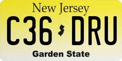 NJ license plate C36DRU