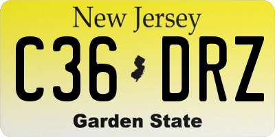 NJ license plate C36DRZ