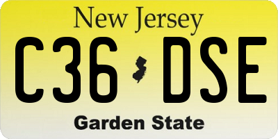 NJ license plate C36DSE