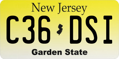 NJ license plate C36DSI