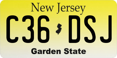NJ license plate C36DSJ