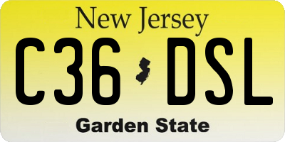 NJ license plate C36DSL