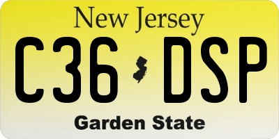 NJ license plate C36DSP