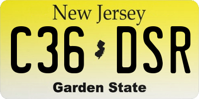 NJ license plate C36DSR