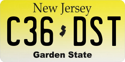 NJ license plate C36DST