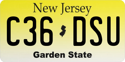 NJ license plate C36DSU