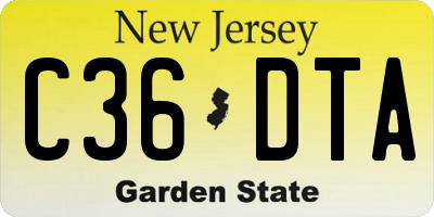 NJ license plate C36DTA