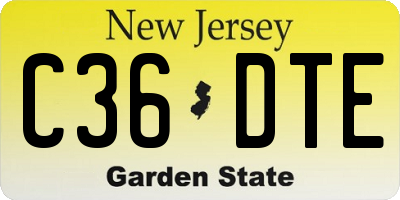 NJ license plate C36DTE