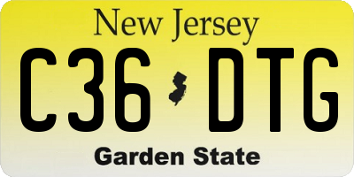 NJ license plate C36DTG