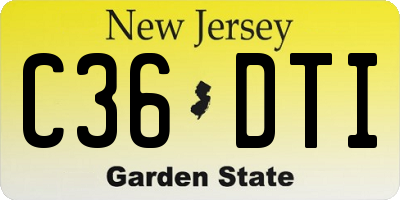 NJ license plate C36DTI