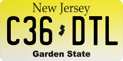 NJ license plate C36DTL