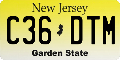 NJ license plate C36DTM