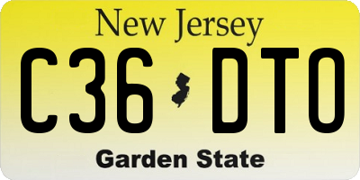 NJ license plate C36DTO