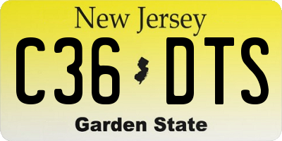 NJ license plate C36DTS