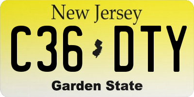 NJ license plate C36DTY