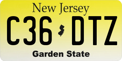 NJ license plate C36DTZ
