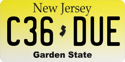 NJ license plate C36DUE