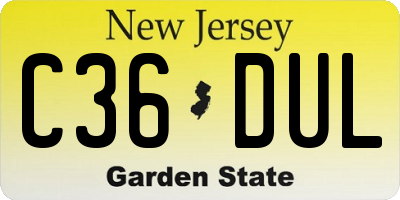 NJ license plate C36DUL