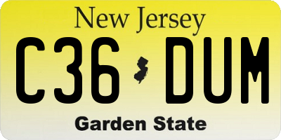 NJ license plate C36DUM