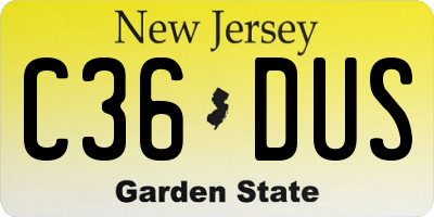 NJ license plate C36DUS