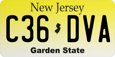 NJ license plate C36DVA