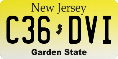NJ license plate C36DVI