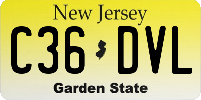NJ license plate C36DVL