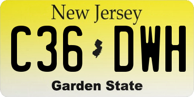 NJ license plate C36DWH