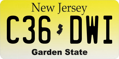 NJ license plate C36DWI