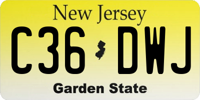 NJ license plate C36DWJ