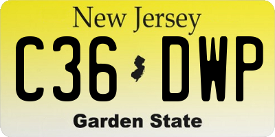 NJ license plate C36DWP