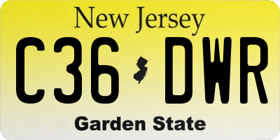 NJ license plate C36DWR