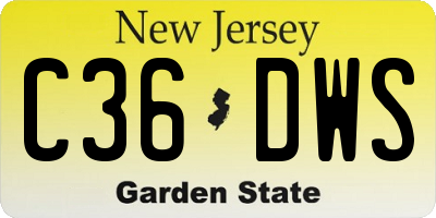 NJ license plate C36DWS