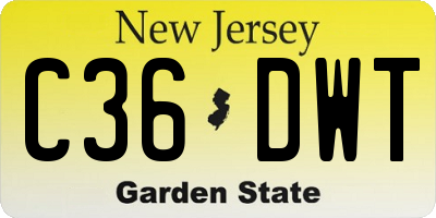 NJ license plate C36DWT