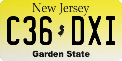 NJ license plate C36DXI