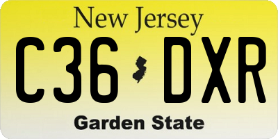 NJ license plate C36DXR