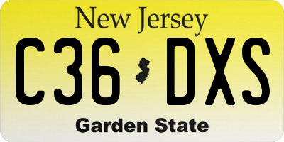 NJ license plate C36DXS