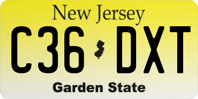 NJ license plate C36DXT