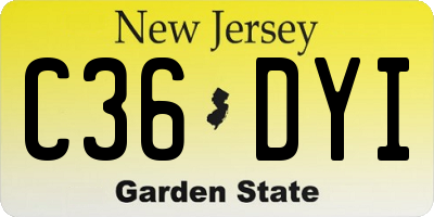 NJ license plate C36DYI