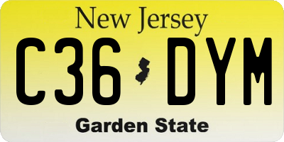 NJ license plate C36DYM