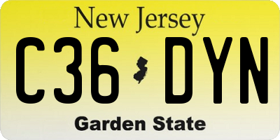 NJ license plate C36DYN