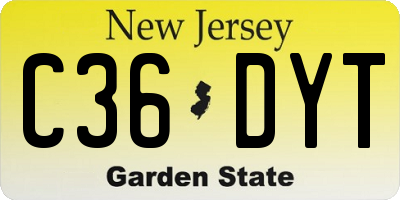NJ license plate C36DYT