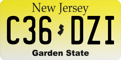 NJ license plate C36DZI
