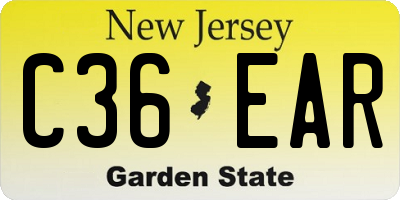 NJ license plate C36EAR