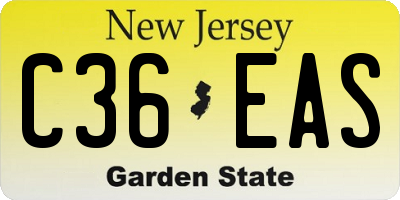 NJ license plate C36EAS
