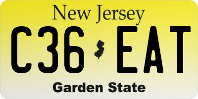 NJ license plate C36EAT